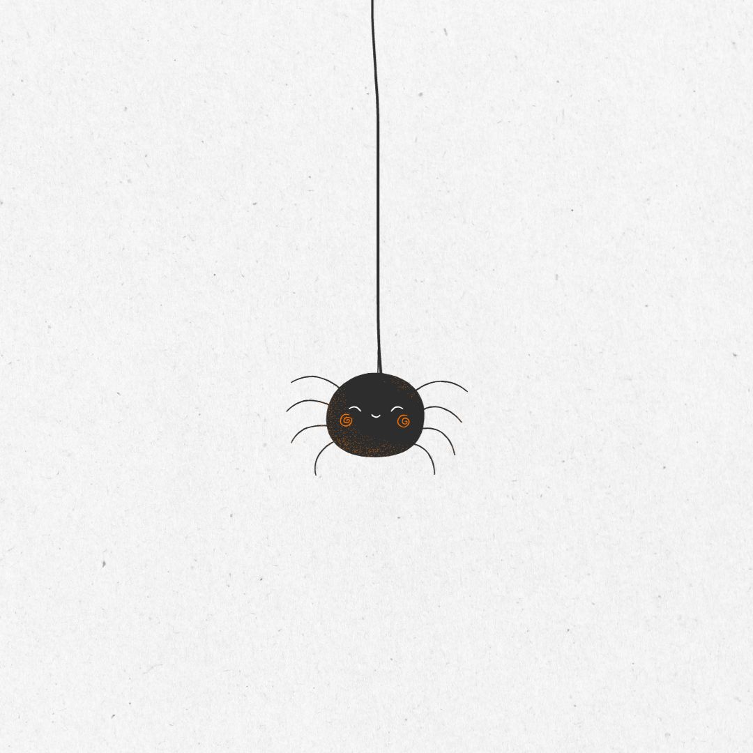 Black White Cute Spider Happy Halloween Instagram Post